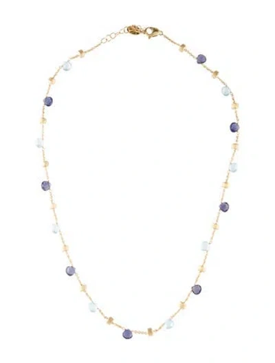 Pre-owned Marco Bicego 18k Topaz & Iolite Paradise Collar Necklace, 17.25" In Multi