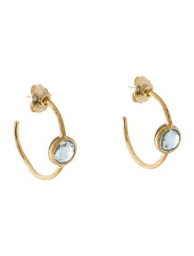 Pre-owned Marco Bicego 18k Topaz Hoop Earrings In Multi