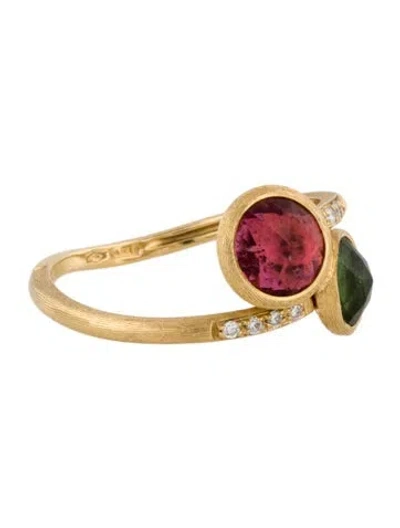 Pre-owned Marco Bicego 18k Tourmaline & Diamond Jaipur Cocktail Ring In Multi