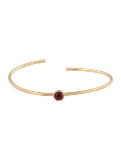 Pre-owned Marco Bicego 18k Tourmaline Single Station Cuff Bracelet, 6.75" In Multi