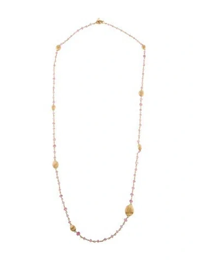 Pre-owned Marco Bicego 18k Tourmaline Siviglia Station Necklace, 31.5" In Multi