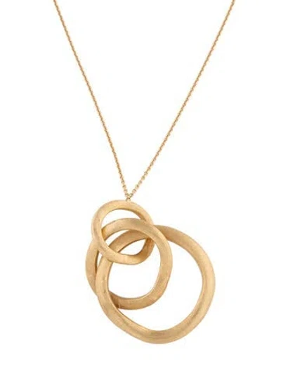 Pre-owned Marco Bicego 18k Triple Interlocking Circle Pendant Necklace, 17.75" In Multicolor