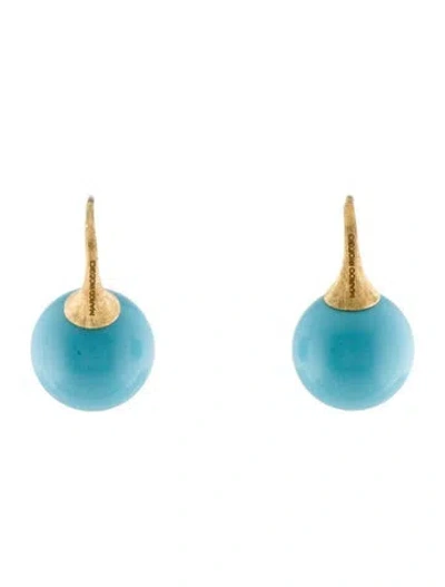 Pre-owned Marco Bicego 18k Turquoise Drop Earrings In Multi