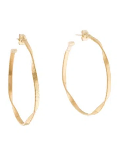 Pre-owned Marco Bicego 18k Twisted Medium Hoop Earrings In Multi