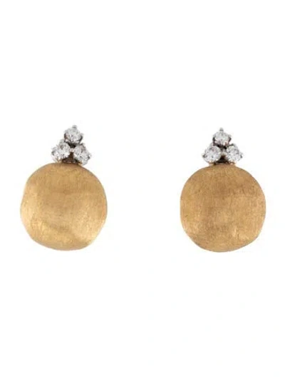 Pre-owned Marco Bicego 18k Two-tone Diamond Bead Earrings In Multicolor
