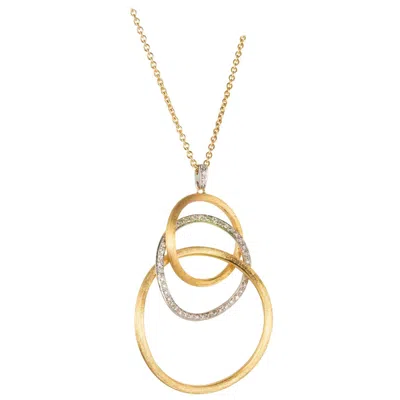 Pre-owned Marco Bicego 18k Two-tone Gold Diamond Circle Pendant Necklace, .50ct In Multi