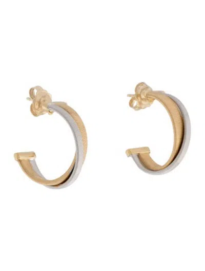 Pre-owned Marco Bicego 18k Two-tone Masai Hoop Earrings In Multicolor