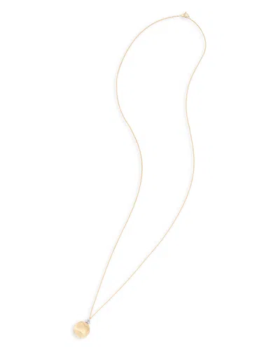 Marco Bicego 18k White & Yellow Gold Africa Diamond Textured Bead Pendant Necklace, 31.5 In Gold/white