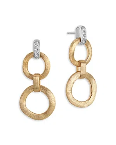Marco Bicego 18k White & Yellow Gold Jaipur Diamond Double Drop Earrings In Gold/white