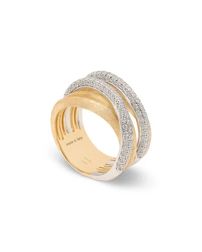 Marco Bicego 18k White & Yellow Gold Jaipur Gold Alta Diamond Five Row Crossover Ring In Multi