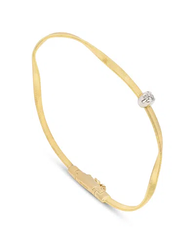 Marco Bicego 18k White & Yellow Gold Marrakech Diamond Solitaire Chain Bracelet