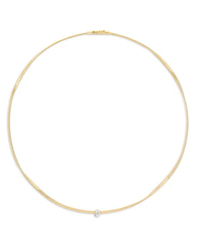 Marco Bicego 18k White & Yellow Gold Marrakech Diamond Solitaire Collar Necklace, 16.5 In Orange