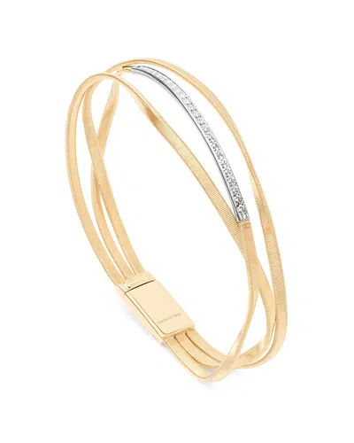 Marco Bicego Marrakech Diamond Layered Bangle In Yellow Gold