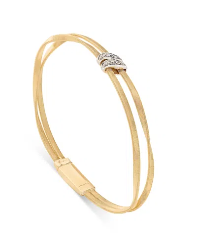 Marco Bicego 18k White & Yellow Gold Marrakech Diamond Two Strand Bracelet, 0.086 Tcw