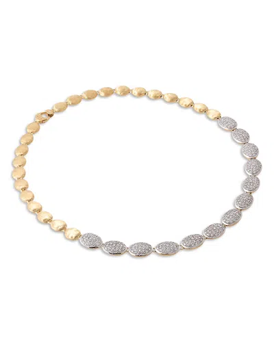 Marco Bicego 18k White & Yellow Gold Siviglia Diamond Pave Link Collar Necklace, 17