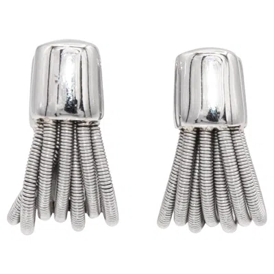 Pre-owned Marco Bicego 18k White Gold Cable Hoop Earrings