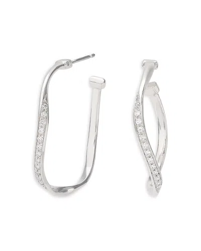 Marco Bicego Women's Marrakech 18k White Gold & 0.22 Tcw Diamond Twisted Hoop Earrings