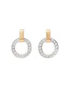 Marco Bicego 18k Yellow & White Gold Jaipur Link Diamond Flat Link Stud Earrings In White/gold