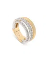 Marco Bicego 18k Yellow & White Gold Masai Diamond Four Row Coil Ring In Gold/white