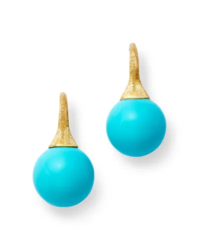 Marco Bicego 18k Yellow Gold Africa Boule Boule Turquoise Drop Earrings