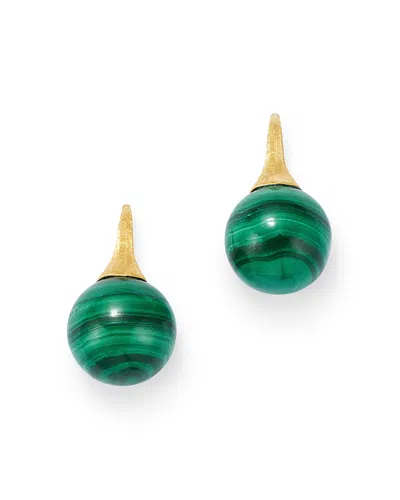 Marco Bicego 18k Yellow Gold Africa Boule Malachite Drop Earrings In Green