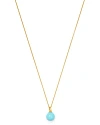 Marco Bicego Africa Boule 18k Yellow Gold Semiprecious Pendant Necklace In Turquoise