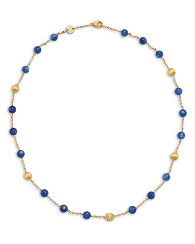 Marco Bicego 18k Yellow Gold Africa Kyanite & Textured Bead Collar Necklace, 18 In Blue
