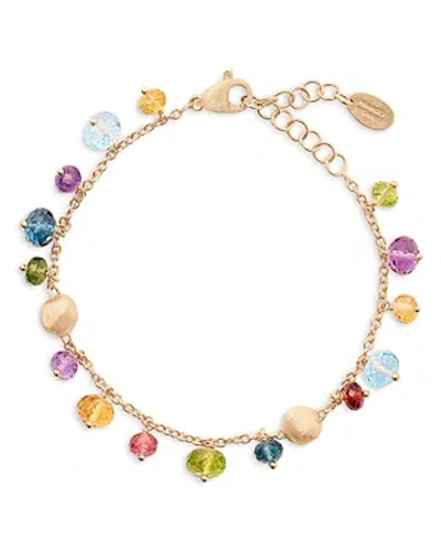 Marco Bicego 18k Yellow Gold Africa Multi Gemstone Dangle Link Bracelet In Multi/gold