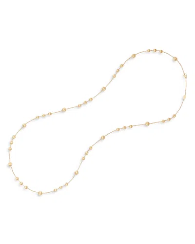 MARCO BICEGO 18K YELLOW GOLD AFRICA TEXTURED BEAD LONG STRAND NECKLACE, 36