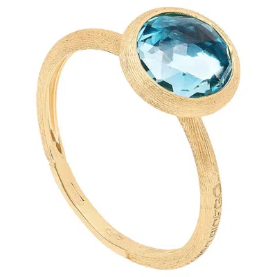 Pre-owned Marco Bicego , 18k Yellow Gold And Blue Topaz Jaipur Ring