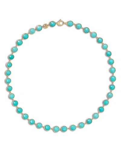 Marco Bicego 18k Yellow Gold And Gemstone Bezel Link Collar Necklace, 15.5 In Blue