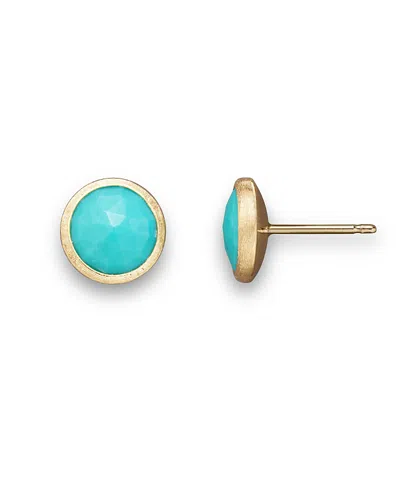 Marco Bicego 18k Yellow Gold And Turquoise Earrings In Turquoise/gold