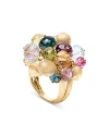 MARCO BICEGO 18K YELLOW GOLD ARICA MULTI GEMSTONE BEAD STATEMENT RING