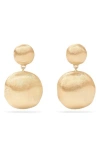 Marco Bicego Brushed Drop Earrings In 18k Yellow Gold