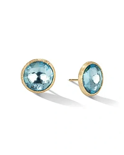 Marco Bicego 18k Yellow Gold Jaipur Color Blue Topaz Large Stud Earrings