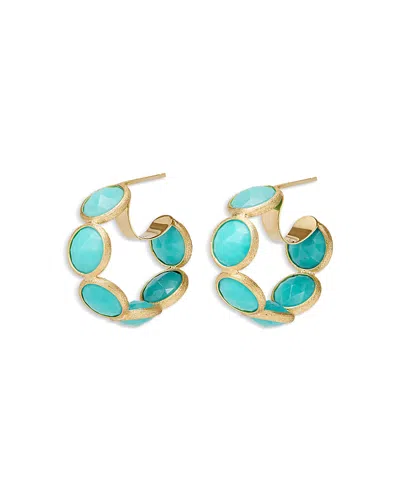 Marco Bicego 18k Yellow Gold Jaipur Color Gemstone Hoop Earrings In Blue