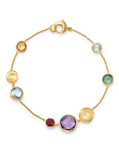 Marco Bicego 18k Yellow Gold Jaipur Color Gemstone Station Bracelet In Multi/gold