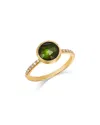 MARCO BICEGO 18K YELLOW GOLD JAIPUR COLOR GREEN TOURMALINE & DIAMOND BEZEL RING - EXCLUSIVE