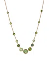 Marco Bicego 18k Yellow Gold Jaipur Color Green Tourmaline Bezel Graduated Statement Necklace, 16.5 - 18 - Exclus In Green/gold