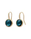 Marco Bicego 18k Yellow Gold Jaipur Color London Blue Topaz & Diamond Drop Earrings In Gold