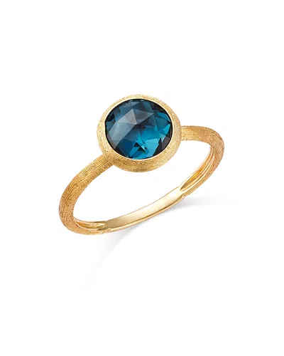 Marco Bicego 18k Yellow Gold Jaipur Color London Blue Topaz Stackable Ring In Gray