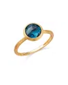 Marco Bicego 18k Yellow Gold Jaipur Color London Blue Topaz Stackable Ring In Gold/blue