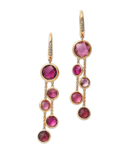 Marco Bicego 18k Yellow Gold Jaipur Color Pink Tourmaline & Diamond Cascading Drop Earrings - Exclusive In Pink/gold
