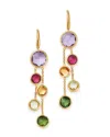 Marco Bicego 18k Yellow Gold Jaipur Color Two-strand Gemstone Drop Earrings In Multi