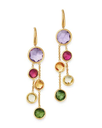Marco Bicego 18k Yellow Gold Jaipur Color Two-strand Gemstone Drop Earrings In Multi