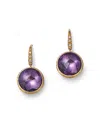 Marco Bicego 18k Yellow Gold Jaipur Diamond & Amethyst Hook Earrings In Purple/gold