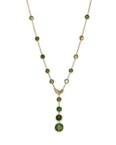 Marco Bicego 18k Yellow Gold Jaipur Green Tourmaline & Diamond Lariat Necklace, 17.75 - Exclusive In Green/gold