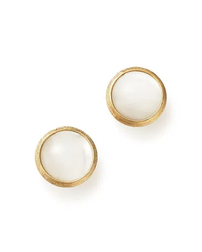 Marco Bicego 18k Yellow Gold Jaipur Mother-of-pearl Stud Earrings In White/gold