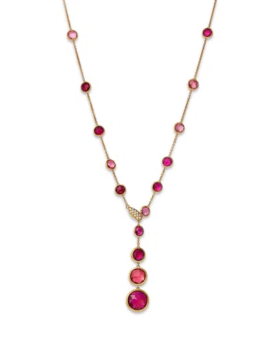 Marco Bicego 18k Yellow Gold Jaipur Pink Tourmaline & Diamond Lariat Necklace, 17.75 - Exclusive In Pink/gold