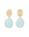 Marco Bicego 18k Yellow Gold Lunaria Aquamarine & Textured Disc Drop Earrings